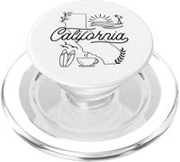 California Line Art, fantastica opera d'arte, grafica con tramonto, surf e caffè PopSockets PopGrip per MagSafe