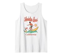 California Manhattan Beach CA Surfer Surfing Amante della Pesca Canotta
