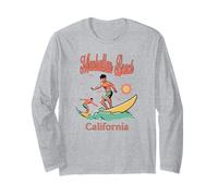 California Manhattan Beach CA Surfer Surfing Amante della Pesca Maglia a Manica
