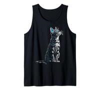 California - Motivo con Occhi Azzurri e Gattini con Lustrini Canotta