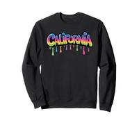 California Rainbow Drip Street Art Graffiti West Coast Pride Felpa