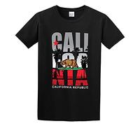 California Republic Beach Palm Tree California Clothing Mens T-Shirt Unisex Black Top Tee L