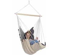 AMAZONAS Poltrona sospesa California extra comoda, con imbottitura morbida, lunghezza barretta: 110 cm fino a 150 kg, bicolore beige/antracite