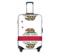 California State Flag - Copertura per valigia, trolley, elastica, lavabile, antigraffio, adatta per valigie e trolley, 45-81 cm, bianco, S