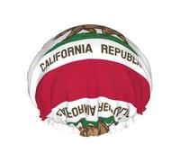 California State Flag Cuffia da doccia per gli uomini Cap Women riutilizzabile impermeabile lungo spessore cura dei capelli corti bambini bagno