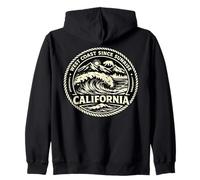 California Surf Orso retrò West Coast Since Sunrise Felpa con Cappuccio