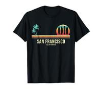 California Surf San Francisco Vintage Surf Board Surfer Maglietta