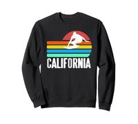 California Surf Tramonto Retro Scena con Onde Felpa