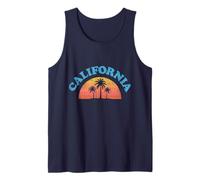 California Vintage Retro Palme Tramonto 70 Anni '80 Canotta