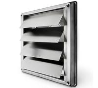calimaero® VKE 150mm - Flap di Gravità Griglia Areazione Acciaio Quadrata In Acciaio Inox con Lamelle Mobili - Resistente alle Intemperie e Durevole Griglia Ventilazione per Le Pareti