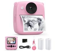 CalineGam Macchina Fotografica Bambini Istantanea, 2.0 Pollici Fotocamera Digitale Bambini con 32GB Scheda e Carta Fotografica, Regali di Natale Compleanno per 4 5 6 7 8 9 10 Ragazze Ragazzi (Rosa)
