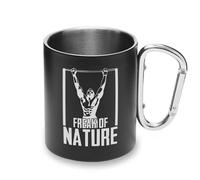 Calisthenics Freak of Nature Workout Street tazza in metallo moschettone manico, tazza da campeggio