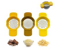 Calitek CAL137 - Set di grattugie e zester da 3 pezzi, include lame con dentatura fine, grossolana e a stella, manici resistenti, lavabili in lavastoviglie, design compatto per il minimo ingombro