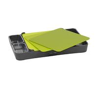 Calitek CAL152 Set Di 3 Tagliere Con Superficie Delicata Sui Coltelli Con Contenitori E Supporto, Tagliere, Preparazione Degli Alimenti, Conservazione, Facile Pulizia