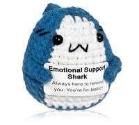 Calker, regalo positivo di squalo all'uncinetto, animale di supporto emotivo all'uncinetto, regalo di compleanno unico per gli amanti degli squali, amici, donne e uomini.