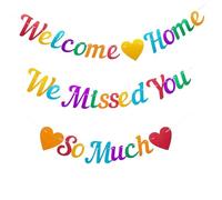 Calkkrer 1 Pezzo Benvenuto Casa Banner, Decorazione Colorata per il Rientro, Ghirlanda di Benvenuto, Ci Sei Mancato Banner, Forniture per Feste