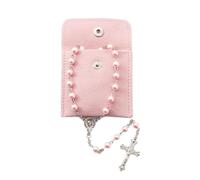 Calkkrer 1 Pezzo di Rosario cattolico, Rosario di Comunione con Croce retrò, Sacchetto Regalo in Velluto, Croce Elegante per Battesimo, Comunione, Matrimonio, Festa di Comunione.