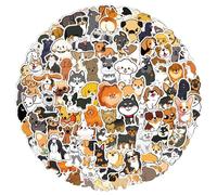 Calkkrer 100 Stück Lustige Hunde Sticker, Adesivi di Animali Simpatici Impermeabili, Decorazioni in Vinile per Laptop, Bottiglie d'Acqua, telefoni cellulari, valigie, frigoriferi per Bambini e