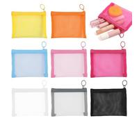 Calkkrer 4 Pezzi Mini Borse in Rete con Cerniera, Piccole Borse Cosmetiche, Pochette Trasparenti con Zip, Comode Bustine per Borsa, Organizer da Viaggio