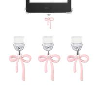 Calkkrer 6 Pezzi di Tappo Antipolvere USB-C con Pendente, Tappo Antipolvere con Fiocco Rosa, Copertura di Protezione USB C Contro la Polvere, Copertura del connettore di Ricarica con Charm per