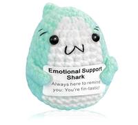 Calkkrer Calkrer, regalo positivo di squalo all'uncinetto, animale di supporto emotivo all'uncinetto, regalo di compleanno unico per amanti degli squali, amici, donne e uomini (turchese)
