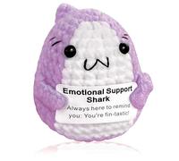Calkkrer Calkrer, regalo positivo di squalo all'uncinetto, animale di supporto emotivo all'uncinetto, regalo di compleanno unico per amanti degli squali, amici, donne e uomini (viola)