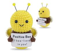 Calkkrer Medusa positiva all'uncinetto in peluche, portafortuna e abbraccio tascabile, regalo di supporto emotivo