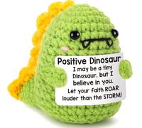 Calkkrer Pocket Hug - Peluche a forma di dinosauro positivo all'uncinetto, con carta positiva, regalo positivo, mutagatore, abbraccio tascabile, portafortuna