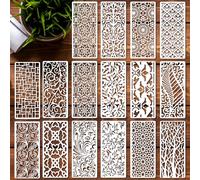 Calkkrer Set di 16 Stencil Riutilizzabili per Pittura a Forma di Fiori e Foglie - per Aerografo, Parete, Fai Da Te, Legno, Mobili, Tessuto