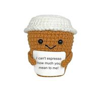 Calkkrer Supporto Emotivo Uncinetto Caffè, Regali Divertenti Per Le Donne, Tazze Di Uncinetto Positivo, Piccola Attenzione, Idee Regalo Creative Per Gli Amanti del Caffè
