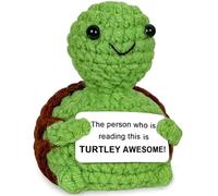 Calkkrer Tartaruga verde all'uncinetto, regalo divertente, tartaruga positiva per le donne, regalo di relax per le donne, regalo di mutago, decorazione per la casa