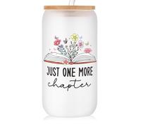 Calkkrer Tazza in Vetro da 470 ml con Tema Libro, Tasca per Amanti dei Libri, con Motivo Libresco e Design Colorato, Ideale per Regali Natalizi, Lettori e Bibliotecari