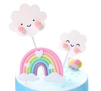 Calkrer 3 pezzi arcobaleno Alles Gute zum Geburtstag Deko, Rosa Geburtstagsdekorationen Sweet kleine Regenbogen-Kuchen dekorungen für Mädchen Jungungen.