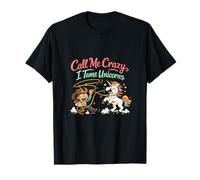 Call Me Crazy I Tame Unicorns Cowboy Lazo Graphic Maglietta