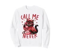 Call Me Never - Occhiali con Motivo Gatto Nero e Cuore, Stile retrò Felpa