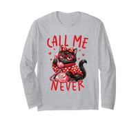 Call Me Never - Occhiali con Motivo Gatto Nero e Cuore, Stile retrò Maglia a Manica