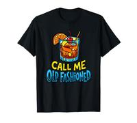 Call Me Old Fashioned Retro Cocktail Amante del Whisky Divertente Maglietta