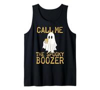 Call Me The Spooky Boozer Cute Ghost Drinking Beer Halloween Canotta