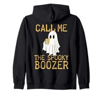 Call Me The Spooky Boozer Cute Ghost Drinking Beer Halloween Felpa con Cappuccio