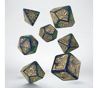 Call of Cthulhu 7th Edition Dice Set of 7 Blue-green & Gold