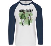 Call Of Daddy Divertente Parodia Festa Del Papà Papà Uomo L/S Maglietta Baseball