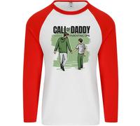 Call Of Daddy Divertente Parodia Festa Del Papà Papà Uomo L/S Maglietta Baseball
