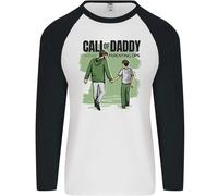 Call Of Daddy Divertente Parodia Festa Del Papà Papà Uomo L/S Maglietta Baseball