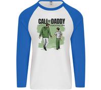 Call Of Daddy Divertente Parodia Festa Del Papà Papà Uomo L/S Maglietta Baseball