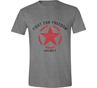 Call of Duty: WWII - Fight for Freedom Uomini Maglietta - Grigio Heather, Taille:XL