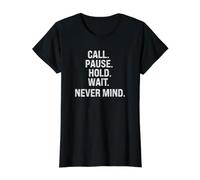 Call Pause Hold Wait Never Mind Mahjong Maglietta con Stampa Grafica Economica, Donna, Nero, S