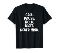 Call Pause Hold Wait Never Mind Mahjong Maglietta con Stampa Grafica Economica, Uomo, Nero, S