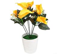 Calla in seta finto fiore in vaso per soggiorno, camera da letto, ufficio, scrivania, tavolo, centrotavola, decorazione per interni di casa (rosso)