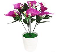 Calla in seta finto fiore in vaso per soggiorno, camera da letto, ufficio, scrivania, tavolo, centrotavola, decorazione per interni di casa (viola)