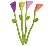 Calla Lily Fiori Artificiali 4pcs da 10 Pollici Floom di Peluche con steli piegabili Calla Artificiali Decorativi per Laurea, San Valentino, Matrimonio, Natale |.Gigli